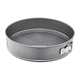 AMBITION Springform 28 cm rund Silvery Kuchenform antihaftbeschichtet mit abnehmbarem Rand Kohlenstoffstahl