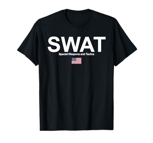 SWAT Team Police Special Force Tactical Unit Officer US Flag T-Shirt