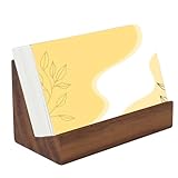 SBYURE Wood Business Cards Holder for Desk Brown Wood Name Card Holder Desktop Business Card Display Holders for Office,Home