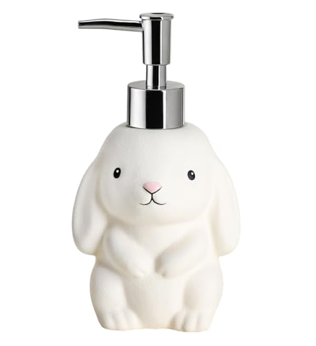 RockTrend Rabbit Ceramic Soap Bottle Lotion Bottle Soap Dispenser with Pump