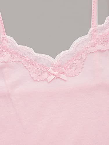 SHENHE Women's Lace Tank Tops Cute Coquette Top Sleeveless Spaghetti Strap Vacation Crop Camisole3