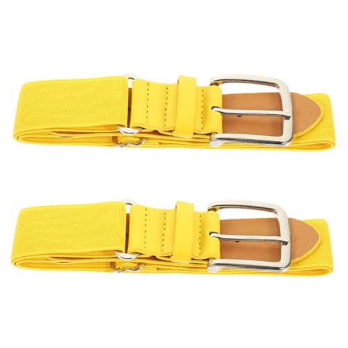 BCOATH 2 Pcs Elastic Softball Belt Adjustable Baseball Belt for Youth Boys Girls Comfortable Stretch Sports Belt Faux Pu Material for Outdoor Activities