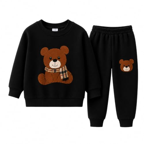 Image of Kids Winter Teddy Fleece Sweatshirt & Jogger Set for Kids Boys Girls