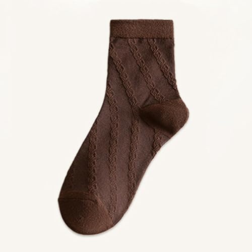 Qianly 10 Pairs Socks Woman Socks Non Slip Machine Wash Soft Elastic Fashion Low Cut Socks Casual for Teens Women Gift Mom Girls, Pure Brown2