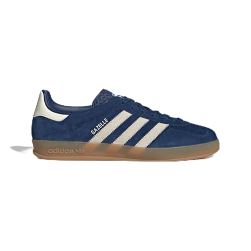 Image of adidas Gazelle Indoor Men's Shoes, Mystery Blue /Cream White /Gum, Size 11.5