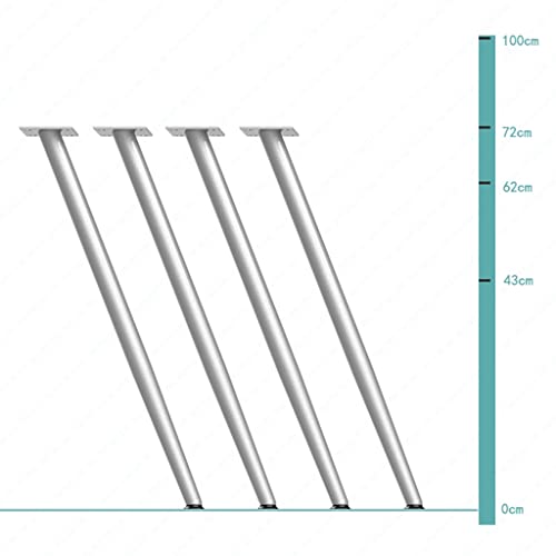 Patas industriales plateadas de 72 cm de alto en pack de 4 para mesas de madera y consolas 6