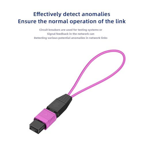 Image of MPO 24-Core OM4 Multimode Fiber Loopback, Pull Ring Design for 10Gb /40Gb /100Gb Network Testing, Data Center & Telecom Maintenance