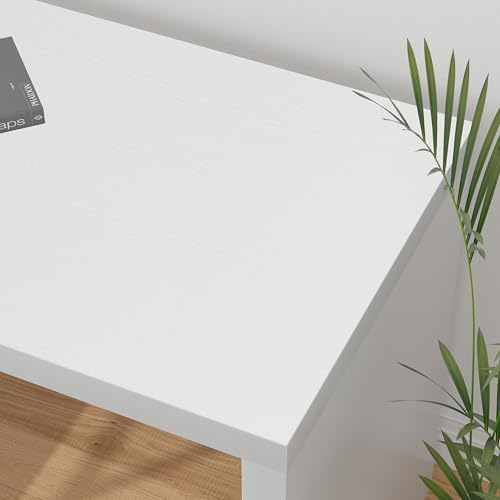 Image of HSH White L Shaped Computer Corner Desk with 3 Storage Drawers 60 inch | Reversible Home Office Corner Desk with 2 Open Side Shelves Modern Wood Executive L Desks for Bedroom,Study Workstation