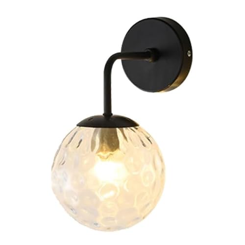 Aplique de pared de vidrio vintage for baño, luz de tocador, lámpara de pared industrial de oro cepillado for pasillo, dormitorio, sala de estar(Dark)
