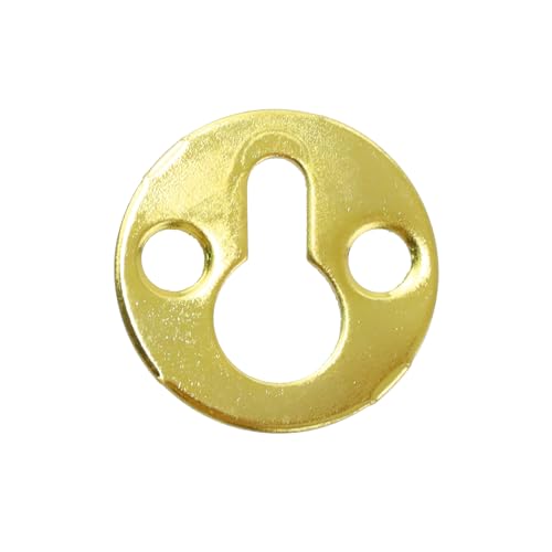 Image of 60Pcs 1 inch Metal Round Type Keyhole Hangers Hanging Films Shelf Brackets Hangers Hardware for Photo Picture Frame Hanging with Screws, Gold