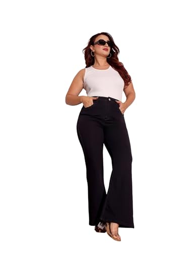 Image of Miss Chase A+ Women's Wide-Leg High-Rise Regular-Length Stretchable Cargo Denim Jeans
