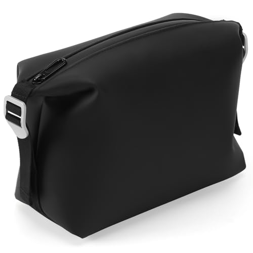 XWFB Premium Silicone Toiletry Bag for Men & Women, Compact Leak-Resistant Travel Organizer with Heavy-Duty Zipper, Easy-to-Clean Grooming Bag – Original 6"x 9.84" 4.5L,Black