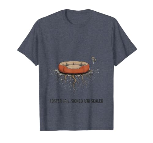 Foster Fail Signed and Sealed Animal Rescue Volunteer T-Shirt, Men, Heather Blue, Small