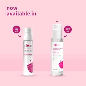 Plum Bulgarian Valley Rose Water Face Toner | for Oily Acne Prone Dry Combination Skin | with Hyaluronic Acid | Hydrating & Pores Tightening | Balances pH Levels | Alcohol-Free | Women & Men | 150ml