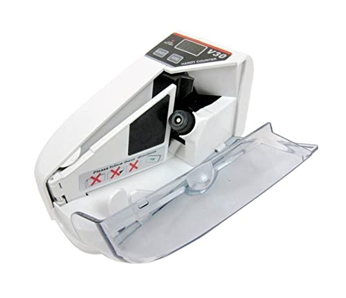 V40 - Máquina de contador de billetes de dinero, mini portátil, práctica, contador de divisas, contador de billetes (blanco-V30)