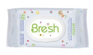 Body Wipes for Women BRESH -Feminine Wipes- Hypoallergenic and pH Balanced Wet Wipes - Ideal after Sports, Traveling, Car, Purse, Toilet - Mystic Fragrance. Keep your Body, Hands and Face fresh 48ct