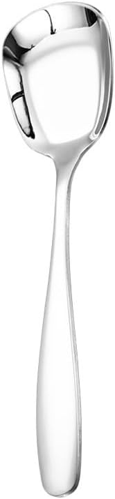 Silverware Flatware Set, 1/4/6/8 spoons 304 stainless steel large spoon thick square head spoon home eating soup spoon ice cream spoon spoon tableware(8 Pieces)