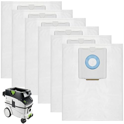 6 Sacs D'aspirateur Pour Festool CT 36/ CTM 36 E/CTL 36 E, Sacs Filtrants De Rechange Selfclean Pour Festool 496186, Sacs Filtrants Grande Capacité Pièces Détachées...