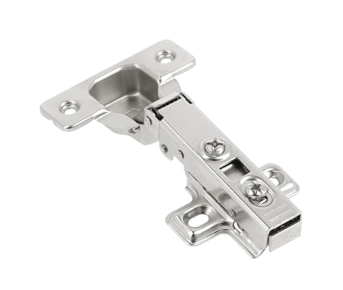 GTV Juego de 2 Bisagras de Cazoleta INHC con Cierre Suave, Montaje Clip-On, Ajuste 3D, Cazoleta 35mm, 80.000 Ciclos, Para Puertas de Mueble, Acero Niquelado