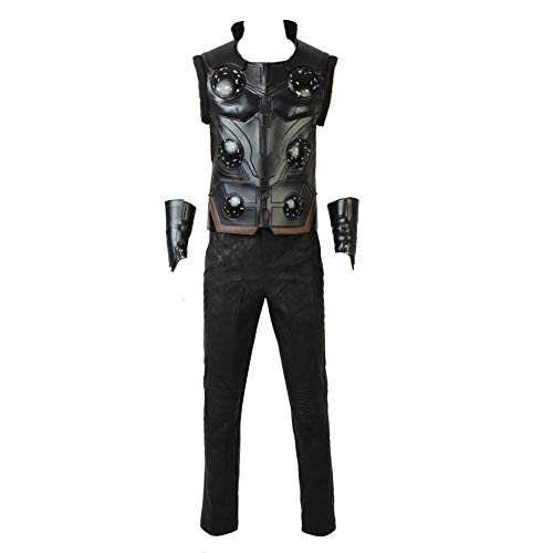 COSKEY Mens Thor Costume Full Set with Accessories Thor Costume Suit Halloween Mens Thor Costume Outfit