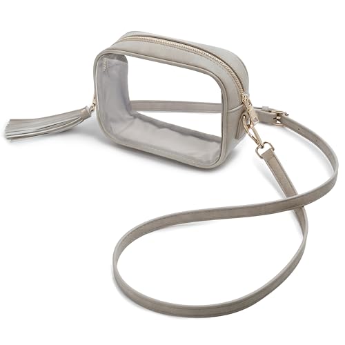 Image of Yarnic Clear Bag Stadium Approved, PVC Transparent Crossbody Purse Small Clear Crossbody Bag with Adjustable Shoulder Strap