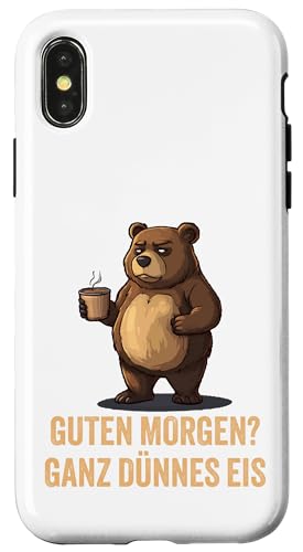 Guten Morgen - �ƂĂ������A�C�X�N���[��(�N�}) - �ʔ����R�[�q�[�f�U�C�� �X�}�z�P�[�X iPhone X/XS �p