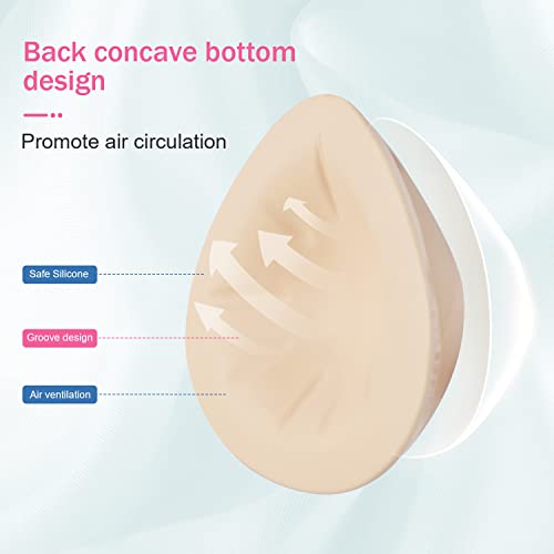 Triangle Lightweight Silicone Breast Forms, Concave Breast Prosthesis Bra Inserts for Mastectomy Swimming Cosplay(1 Piece)3