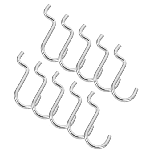 CIYODO Easy to Install 10 Pcs Iron Pegboard Hooks Heavy Duty Shelving Hooks for Garage Workshop Home Silver Color