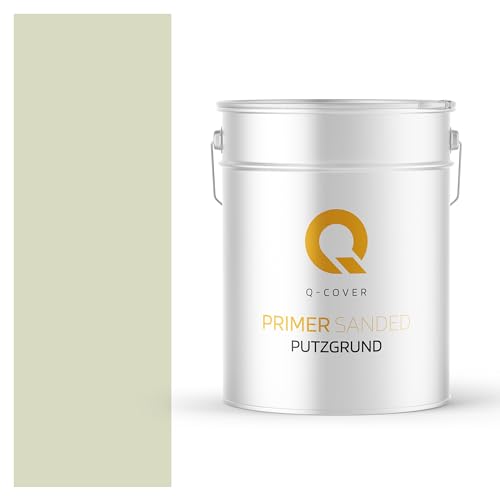 Q-COVER Putzgrund 15kg Weiß-grün Grundiermittel Innen & Aussen Putz Grundierung Haftgrund Spezialgrundierung Lösemittelfrei Fassadenputz Kratzputz