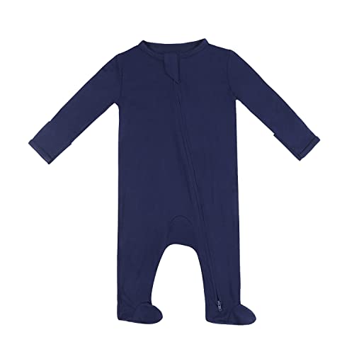 Image of TWINOR Baby Footed Pajamas with Mittens, Soft Bamboo Viscose One-Piece Romper for Newborn Infant