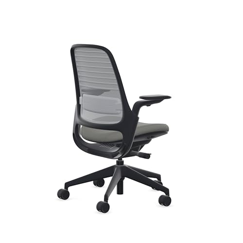 Image of Steelcase Series 1 Office Chair, Carpet Floors, Nickel + Night Owl