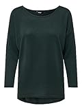 Sommerleiches Oberteil ONLY Damen Onlelcos 4/5 Solid Top Jrs Noos Langarmshirt, Grün (Green Gables Detail:Melange), 42 (Herstellergröße: XL)
