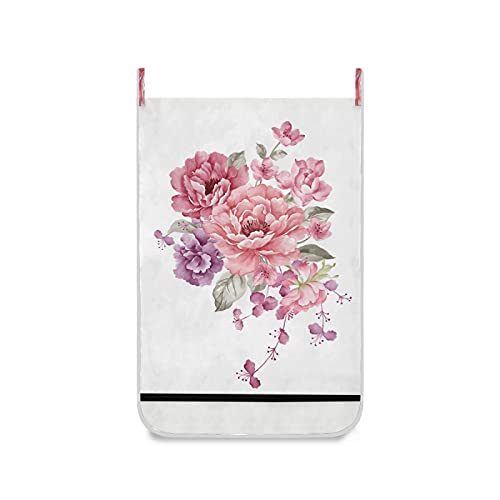 Tatenale Floral Hanging Laundry Hamper Over The Door Wall Oxford Fabric Cute Hanging Laundry Clothes Bag, 29.5X20Inch 1Pcs #TOP1