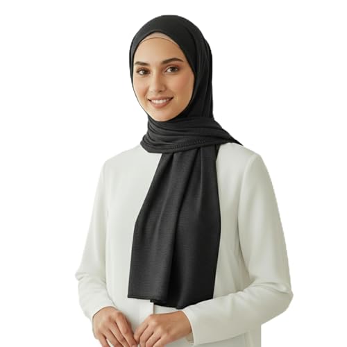Hijab Dubaï en jersey doux extensible 200x72cm, foulard léger pour femme musulmane moderne