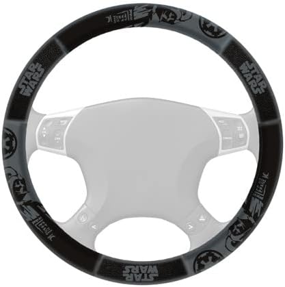 Star Wars OFFICIAL LICENSED STEERING WHEEL COVER - DARTH VADER; Universal Fit (37-38cm / 14.5-15inch) ; Cushioned Grip; Comfortable Driving Experience