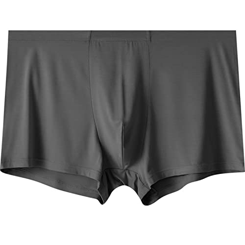 URROA Mens Boxer Shorts Men's Boxer Briefs Mid-waist Elastic Breathable Plus Fat Plus Fat Guy Pants Plus Size Underwear,grey,6XL