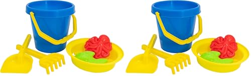 Idena 40241 Set de Jouets de Sable 6 pièces avec Seau et Moules x2