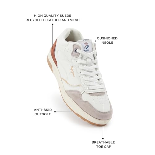 Image of Pepe Jeans Mens Pms00055 Off White Sneaker