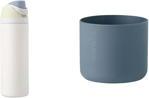 Owala FreeSip Insulated Stainless Steel Water Bottle with Straw for Sports and Travel, BPA-Free &amp; Silicone Water Bottle Boot, Anti-Slip Protective