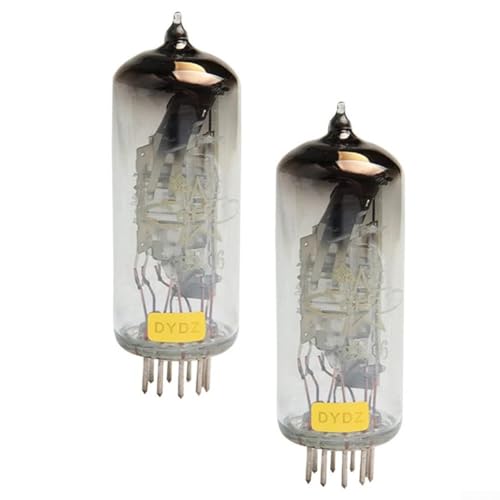 HEBEOT Tubo de electrones 6E2 Tubo de ojo de fluorescencia Tubos indicadores de afinación, 2 unidades de construcción de vidrio para equipos de audio visualización de señal y proyectos vintage con PE