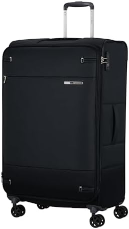 Samsonite Base Boost Spinner Check-inKoffer, 78 cm | Schwarz, Weichgepäck-Koffer, 78x48x31 cm, 105/112.5 L, 3.1 kg, mit TSA-Schloss und leichtlaufenden Spinner-Rollen