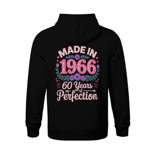 Kids Made in 1966 60 Years of Perfection - 60th Birthday Boys Girls Lightweight Kangaroo Pocket Fleece Hoodies3