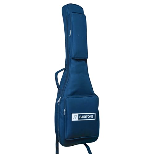 Image of Baritone Electric Guitar Gig Bag 12MM Padded with Adjustable Shoulder Straps (Blue)