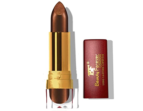Beauty Forever Long Lasting Cream Lipstick, Glossy & Moisturising Lip Formula, Vitamin C & E Enriched, Hydrating Feature, High Impact Lip Colour, Available In 24 Shades (Shiney Brown (LL107))