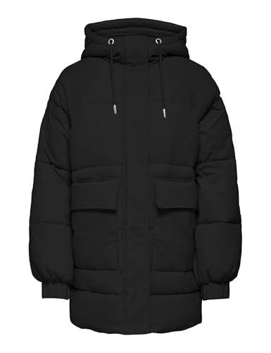 ONLY Damen ONLFIE Oversized Puffer Coat CC OTW Mantel, Schwarz, M