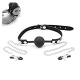 💕Approx. 24.6in/62.5cm de longueur totale, et le diamètre de la boule buccale est d'environ 1.57in/4cm.