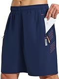 Cimic Pantalon Corto Hombre Running Transpirables Secado Rápido con Bolsillo Short Ropa Deportiva Pantalon Tenis Hombre Pantalon Gym para Baloncesto Fitness Pantalones D3030 Navy M