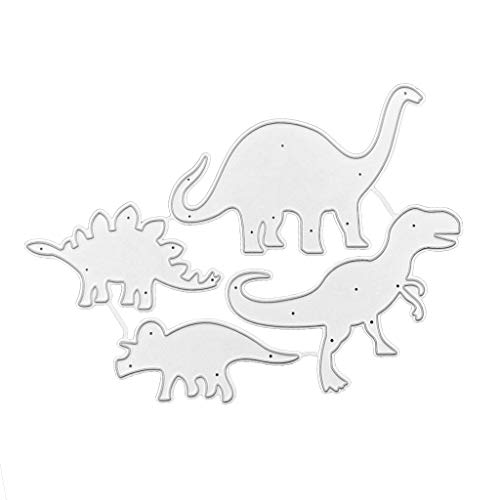 GUMEI Dinosaur Metal Cutting Dies Stencil DIY Scrapbooking Album Stamp Paper Card Embossing Crafts Decor, Silver, 12.28x8.99cm