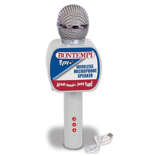 Bontempi 48 5100 SonicLink Mic-Drahtloses Mikrofon mit integriertem Lautsprecher für unbegrenzte Leistung, 85x65x240 mm, Mehrfarbig, M