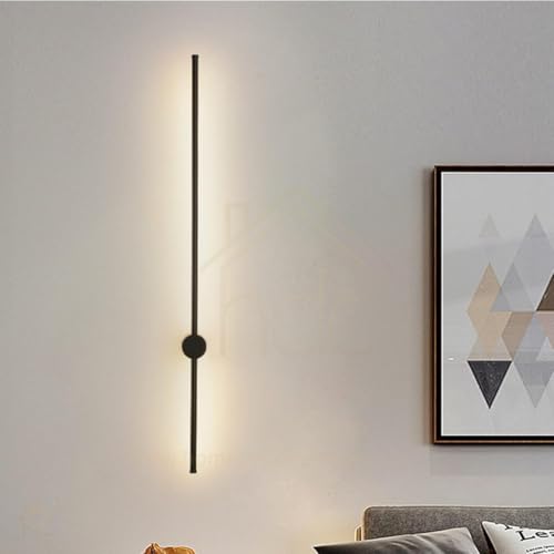 Image of HDC Modern Linear LED Wall Light 600mm for Bedroom & Living Room | Wall Mounted Long Strip Acrylic Wall Lamp | Decorative Warm White LED Wall Sconce for Hall, Aisle & Staircase